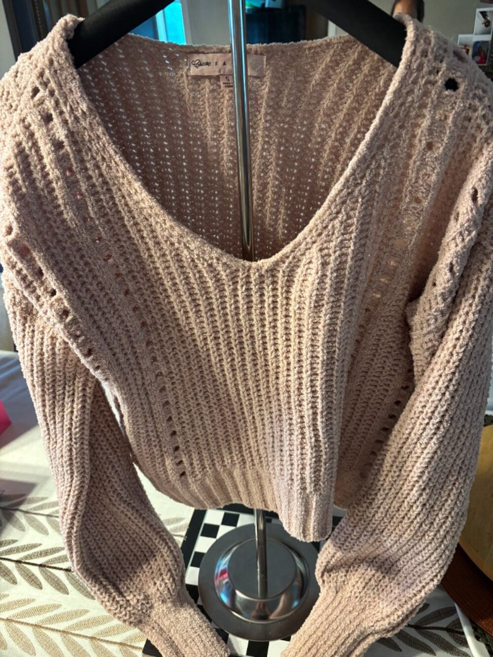 Crave Fame Pink knit sweater SZ: S